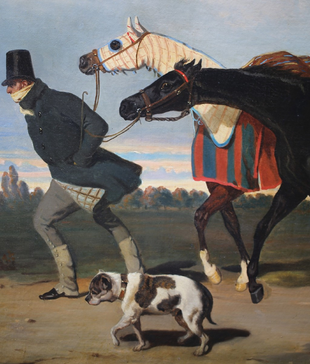 Alfred De Dreux 1810-1860 After, The Return From The Races Oil On Canvas.-photo-3