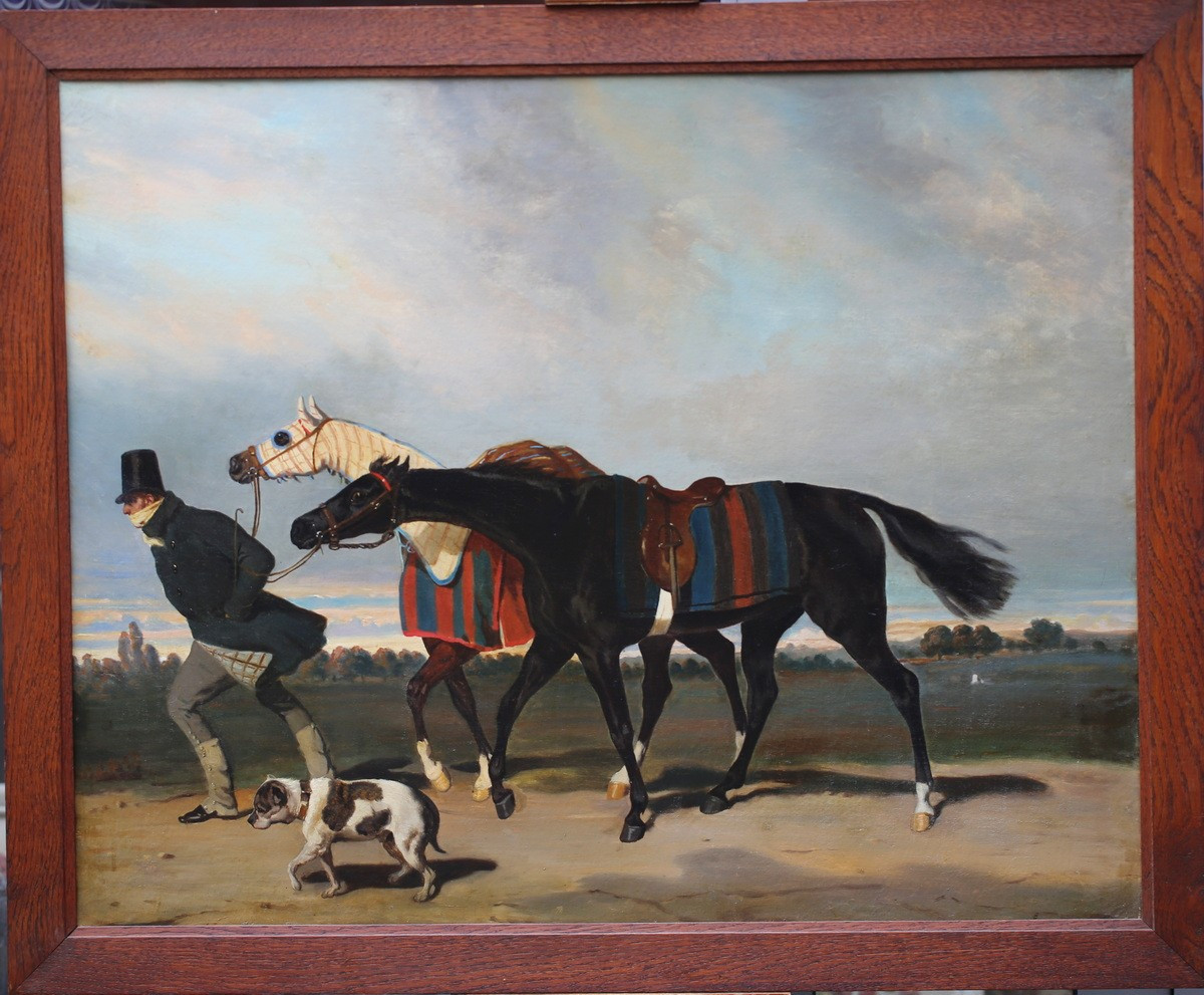 Alfred De Dreux 1810-1860 After, The Return From The Races Oil On Canvas.