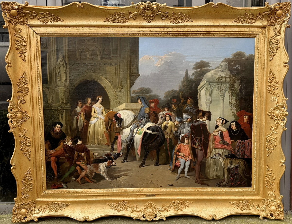 Charles Tilmont Brussels? - 1842, The Departure Of Mary Of Burgundy For Falcon Hunting.