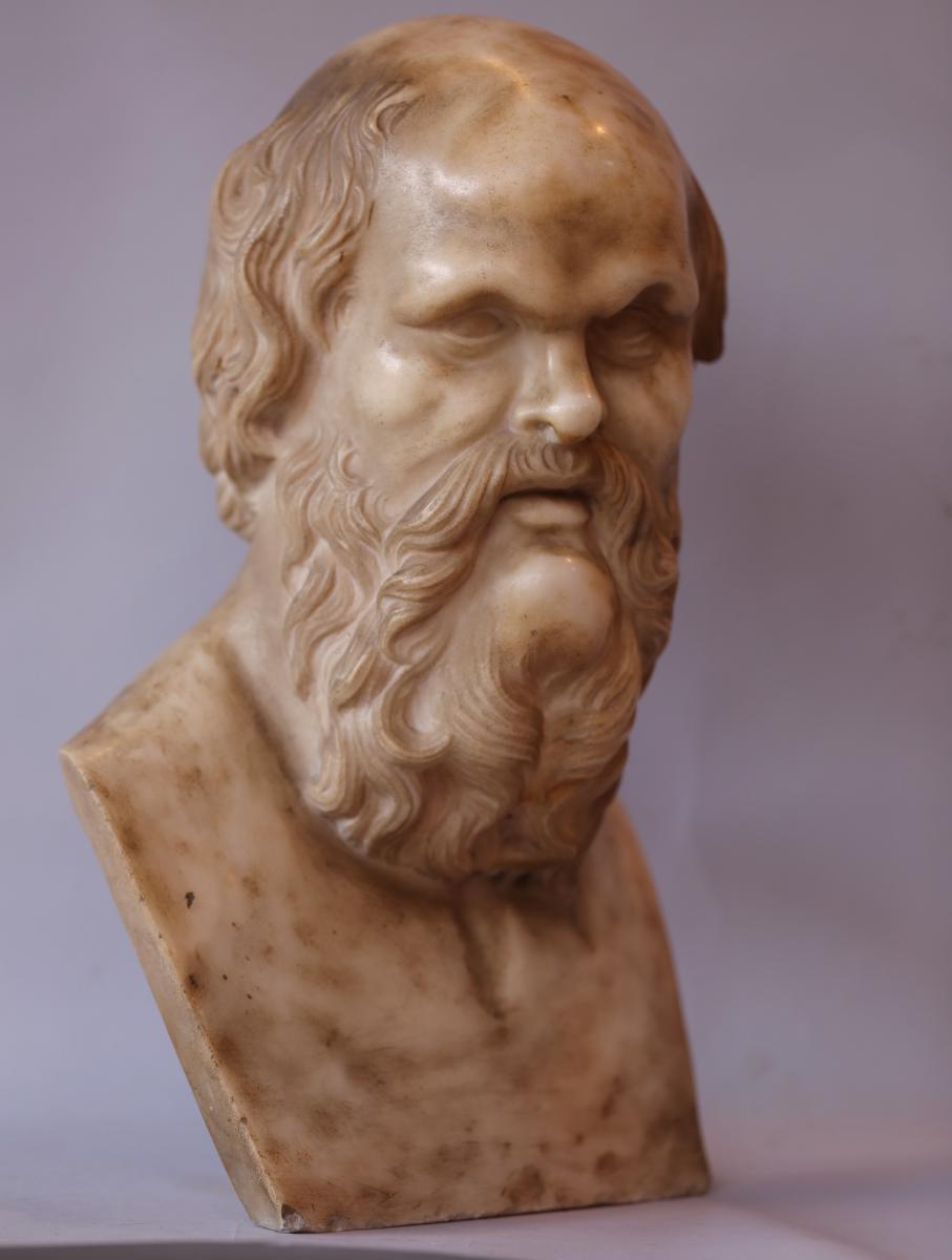 Italian School Of XVIII "bust From Philosopher"-photo-3