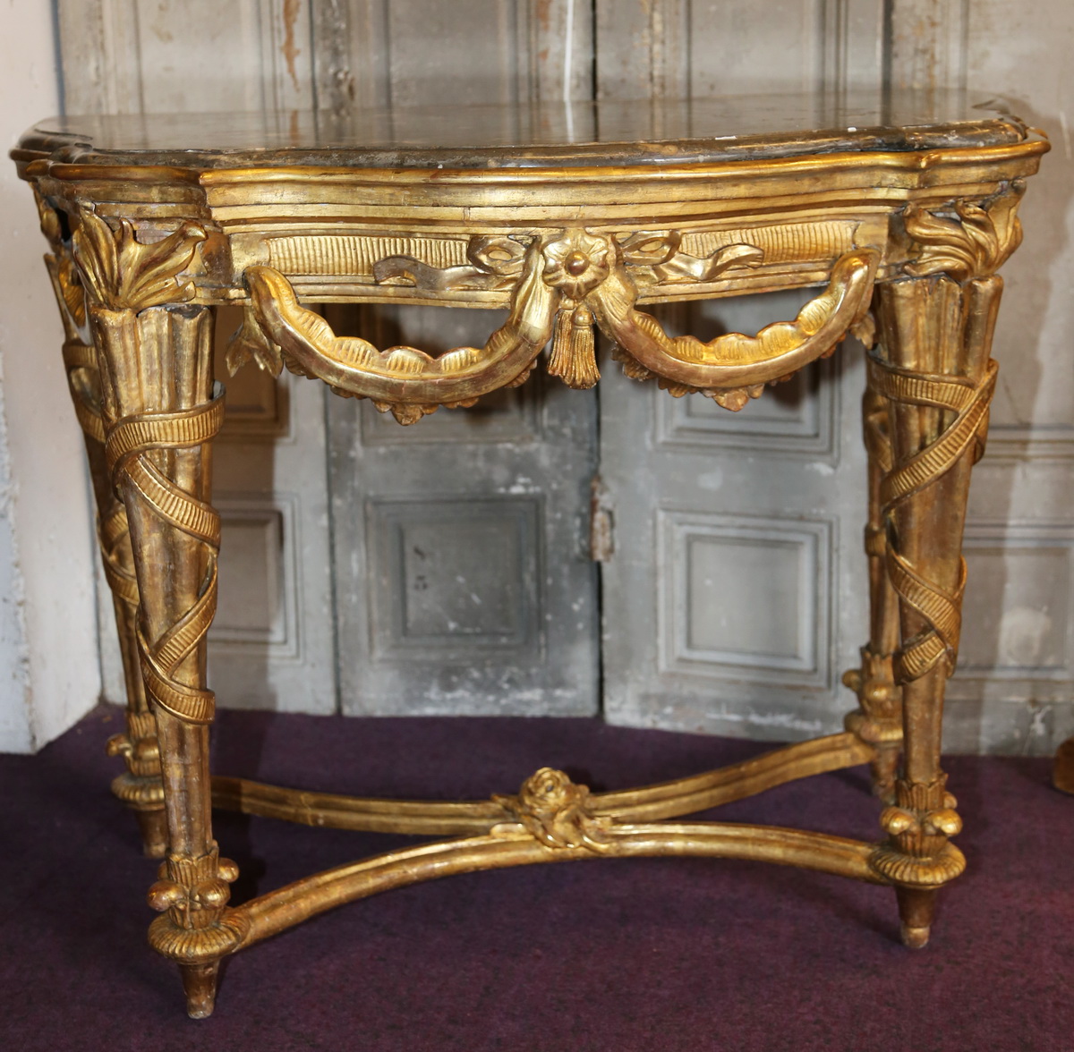 In Golden Wood Console Louis XVI-photo-2