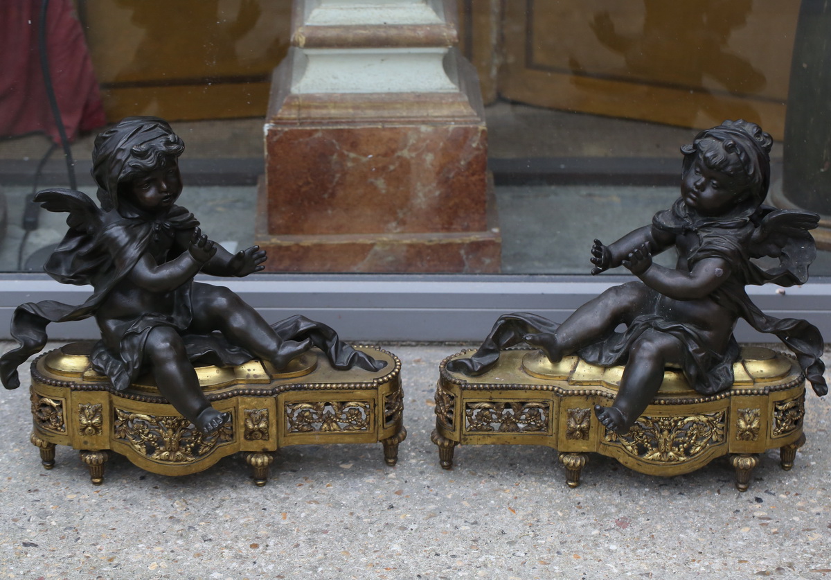 Pair Of Front Of Fireplace Louis XVI Style-photo-2