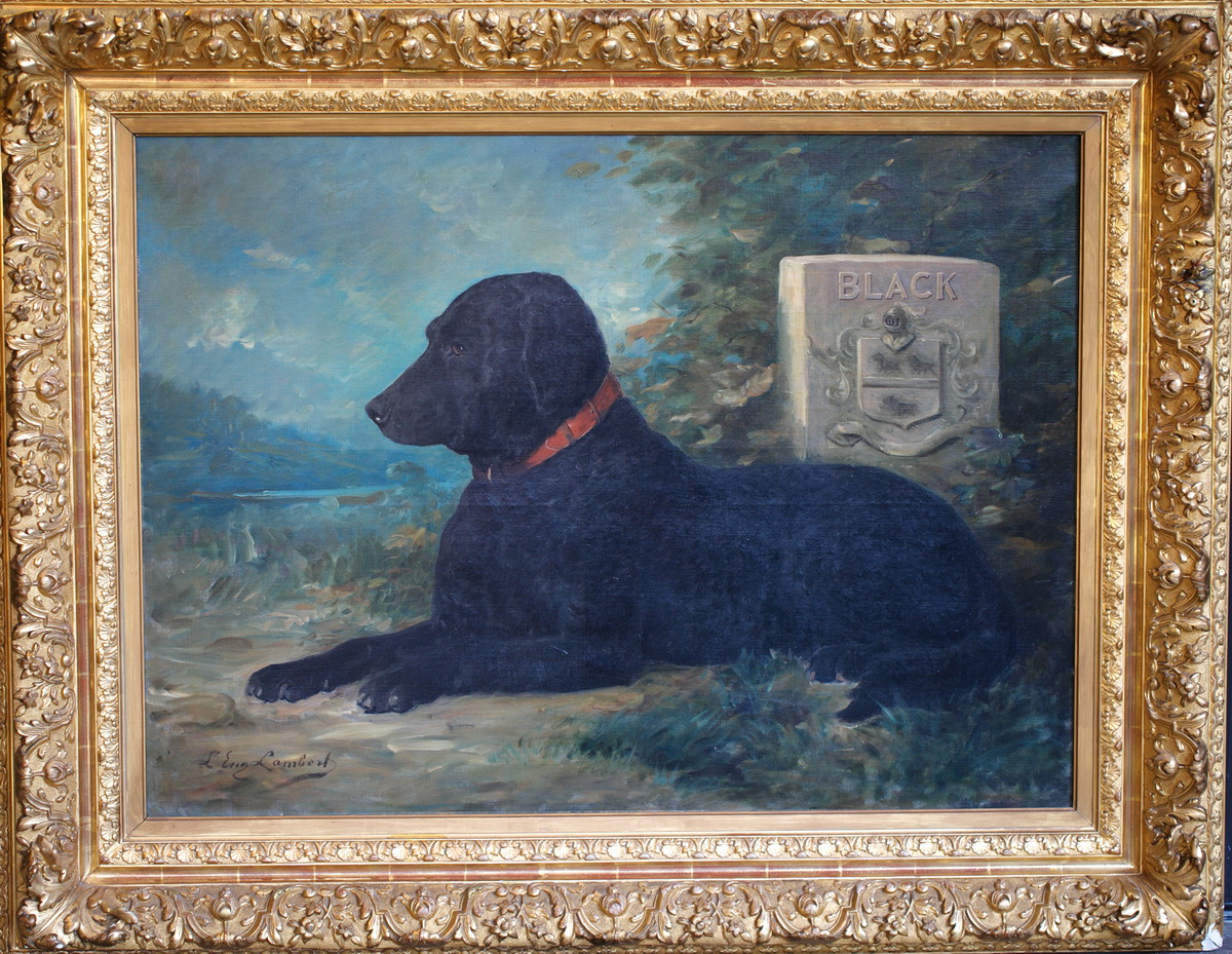 Eugène Lambert 1825-1900  "portrait Du Chien Black"