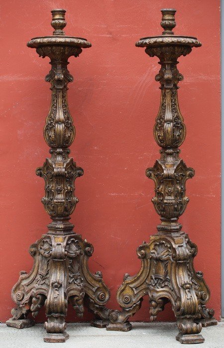 Important Pair Of Torchieres, Italy 17th Century