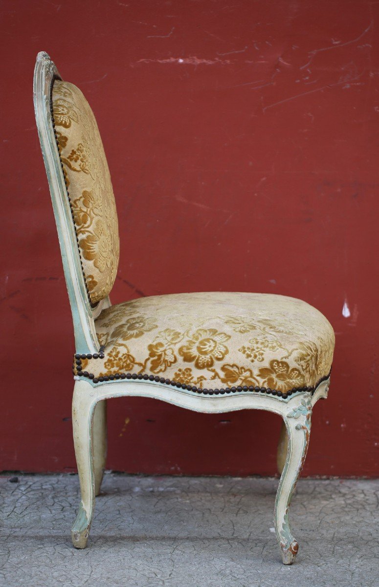 Chaise Chauffeuse d'époque Louis XV Estampillée J. B. Gourdin-photo-3