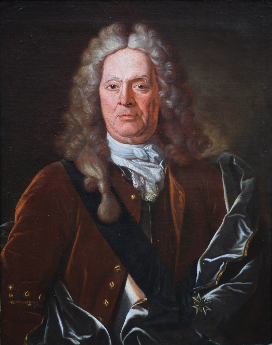 17th Century French School, Portrait Of A Man With A Wig And Badge Of The Order Of Saint Michael-photo-2