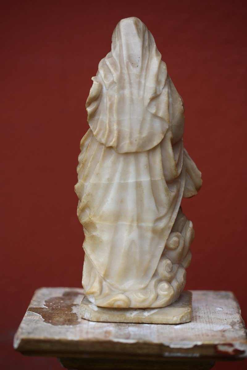 Italian School, Madonna And Child In Alabaster, 18th Century-photo-2