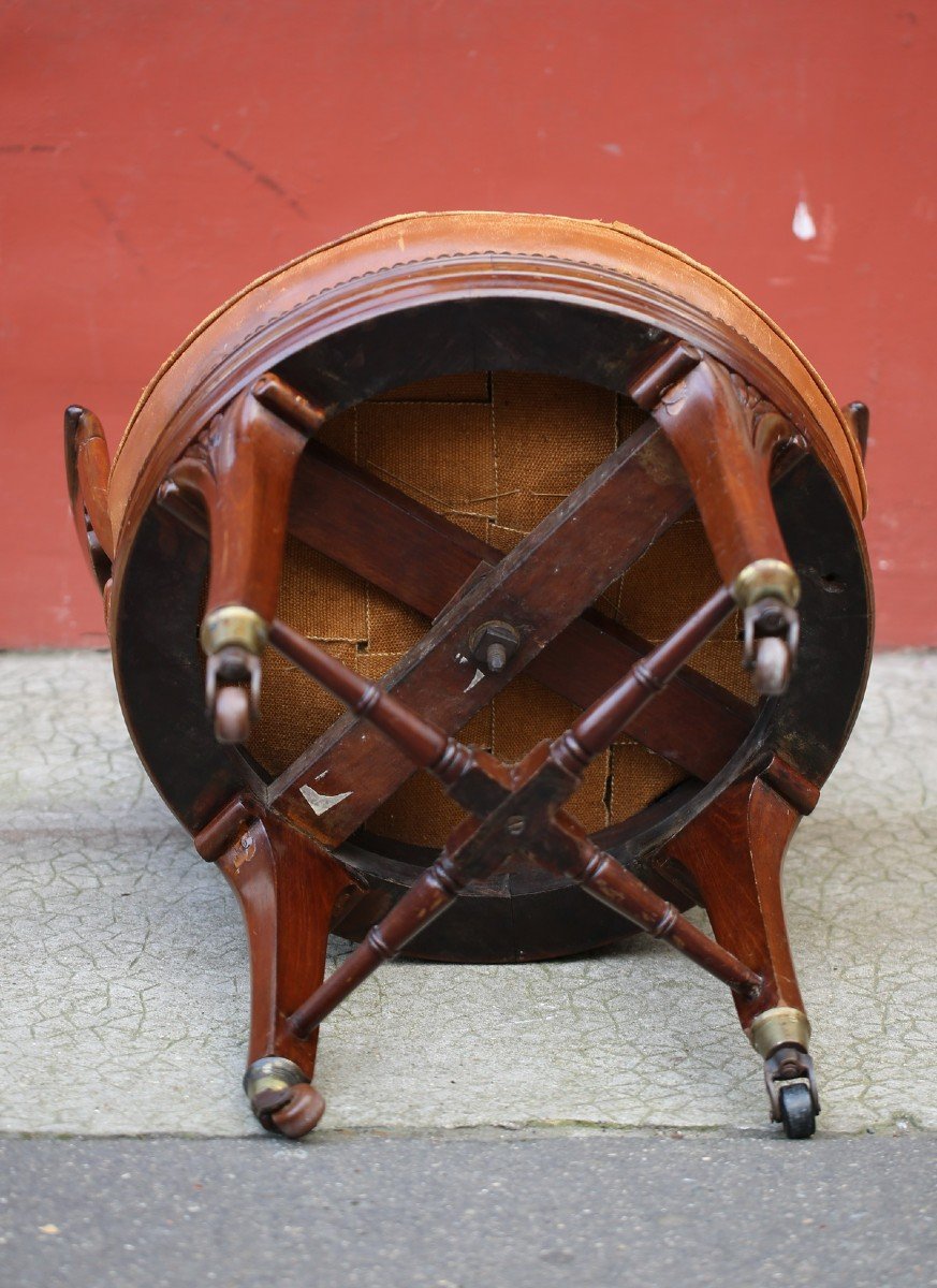 Office Armchair In Mahogany, 19th Century-photo-4