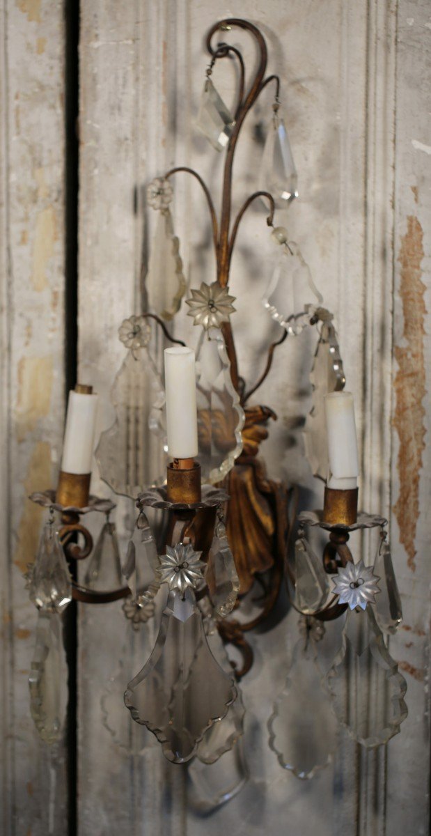 Pair Of 3-light Style L XV Sconces-photo-2