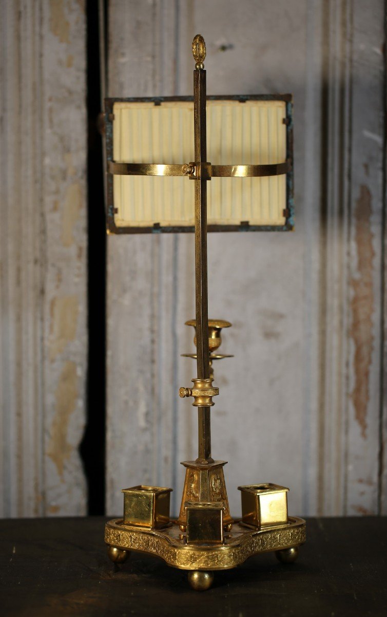 Rome Around 1800, Inkwell Lamp With A  Sconce-photo-3