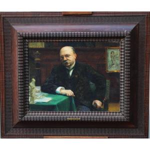 Jean Joseph Weerts 1847-1927, Portrait d'Henry Marcel Dans Son Cabinet De Travail.