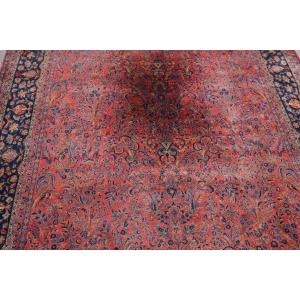 Important Tapis Kourech Fond Rouge Vers 1900