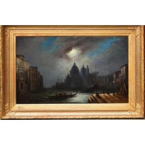 Ecole Italienne Fin XIXème, G.zucchi , Venise à La Tombée De La Nuit.