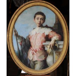 Ecole Française Du XIXe, Portrait De Jeune Homme En Costume XVIIe