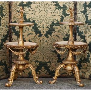 Italy Circa 1880, Pair Of 18th Century Style Centerpiece Display Stands