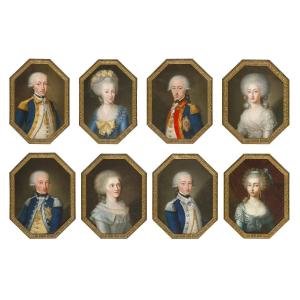 Giovanni Panealbo 1742-1815 Suite De 8 Portraits De La Famille De Savoie 