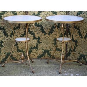 Pair Of Small Louis XVI Style Gueridons Maison Lavigne 20th Century