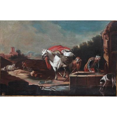Painting "rest Pres De La Fontaine" 1700