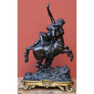 Bronze d'Après Jean De Bologne (1529-1608) , l'Enlèvement De Déjanire Par Le Centaure Nassus