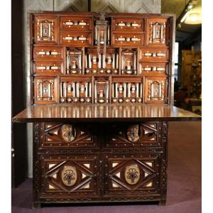 Bargueno, 17th Century Spain, Drop-leaf Cabinet 