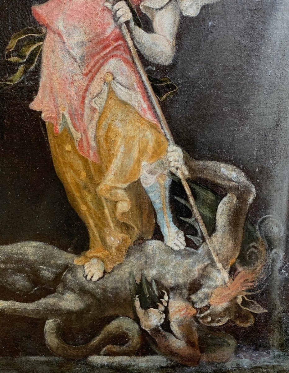 "saint Michael Slaying The Demon", Early 18th Century,  Italy -photo-3