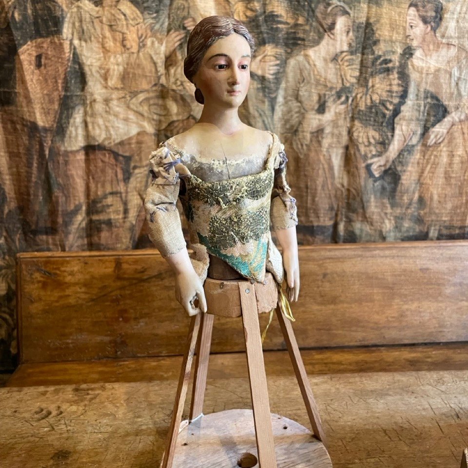 "Cap i pota" italienne en bois sculptée ou mannequin de procession