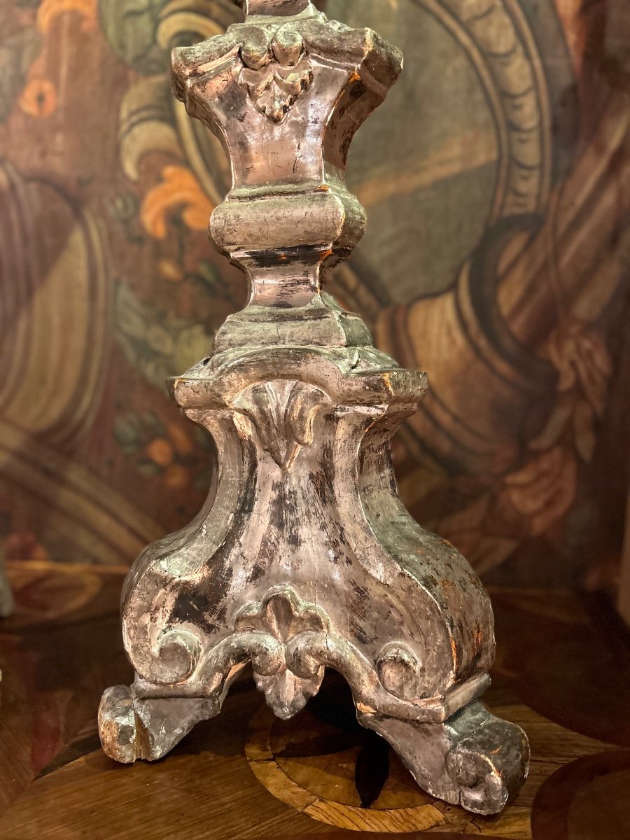 Pair Of Big Candle Holders, 18th Century-photo-3