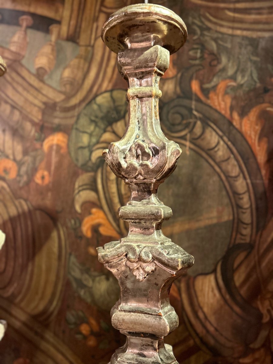 Pair Of Big Candle Holders, 18th Century-photo-4