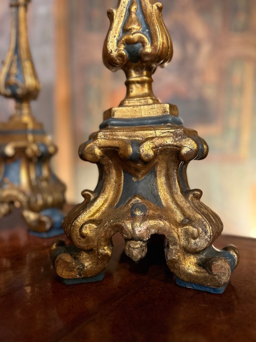 Pair Of Candlesticks, 18th Century, Italian-photo-4