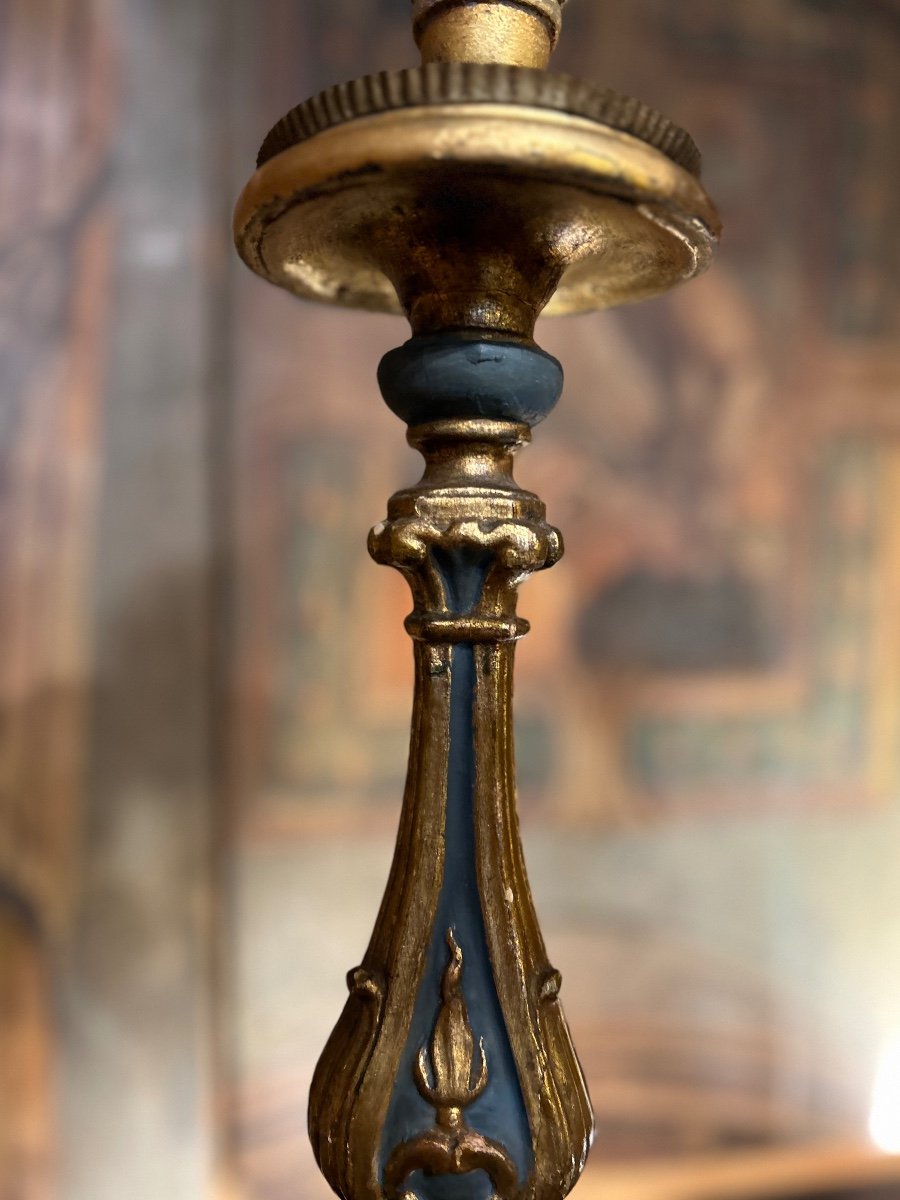 Pair Of Candlesticks, 18th Century, Italian-photo-1