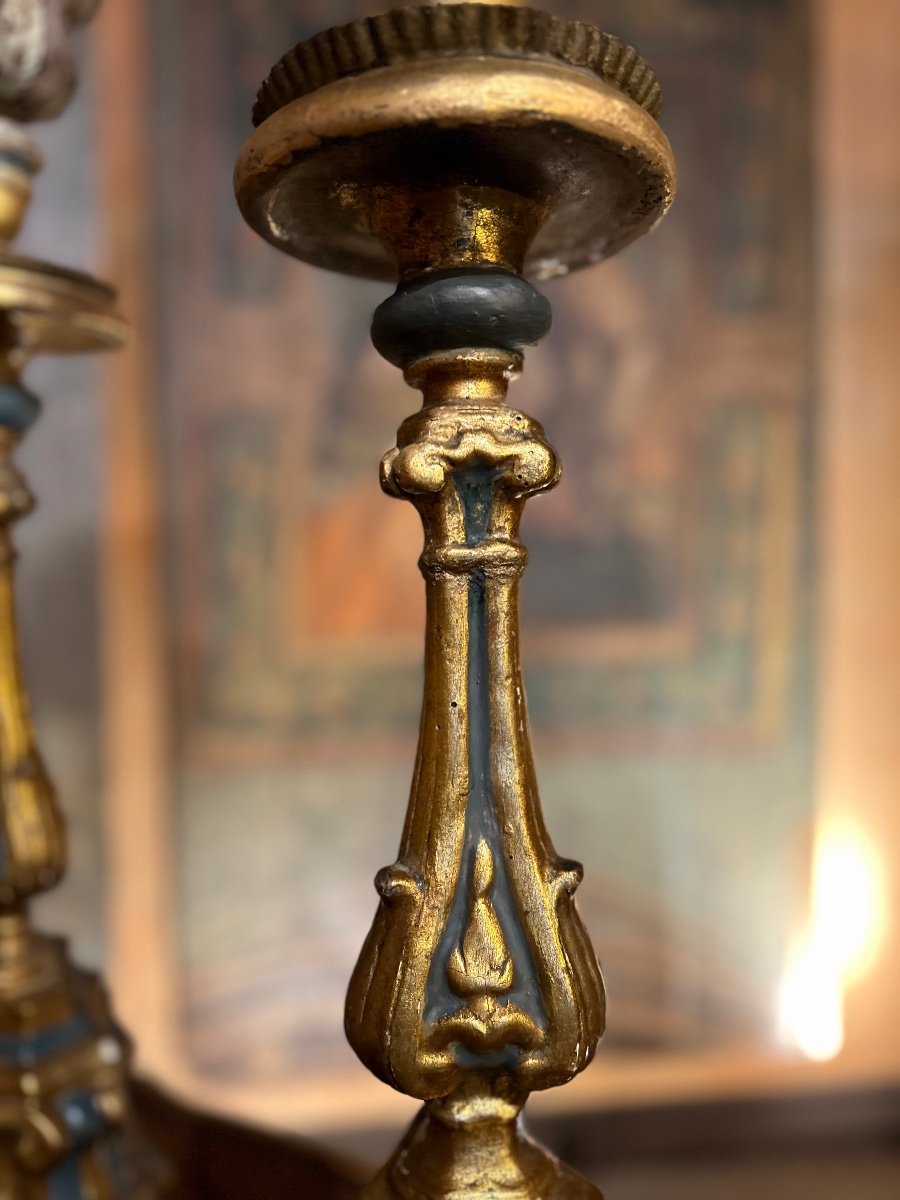 Pair Of Candlesticks, 18th Century, Italian-photo-2