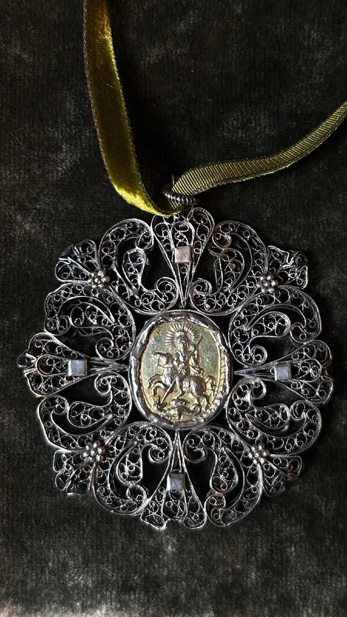 Filigree Silver Pendant, 17th Century-photo-4