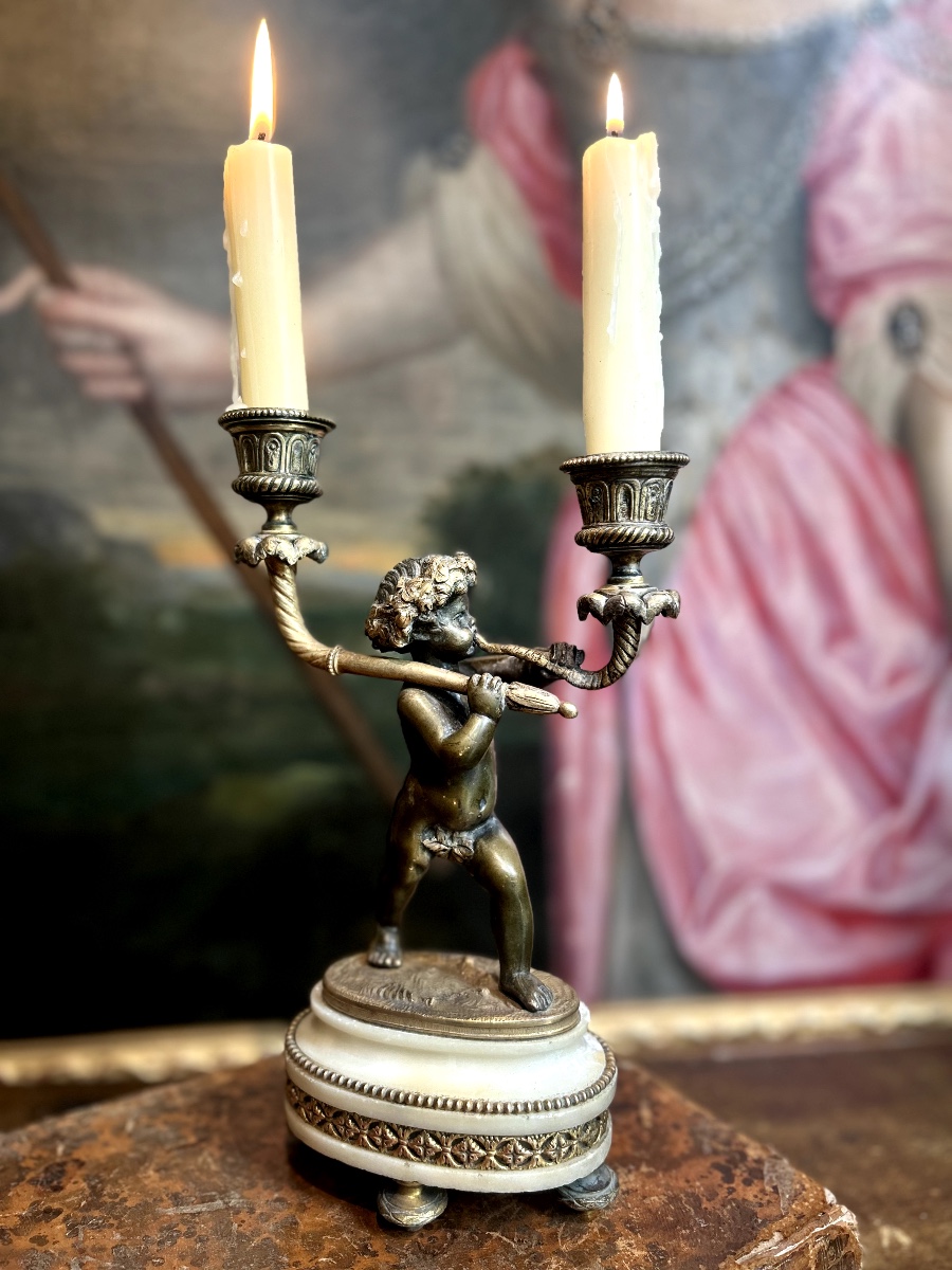 Pair Of Bronze Candelabra, Late 19th Century