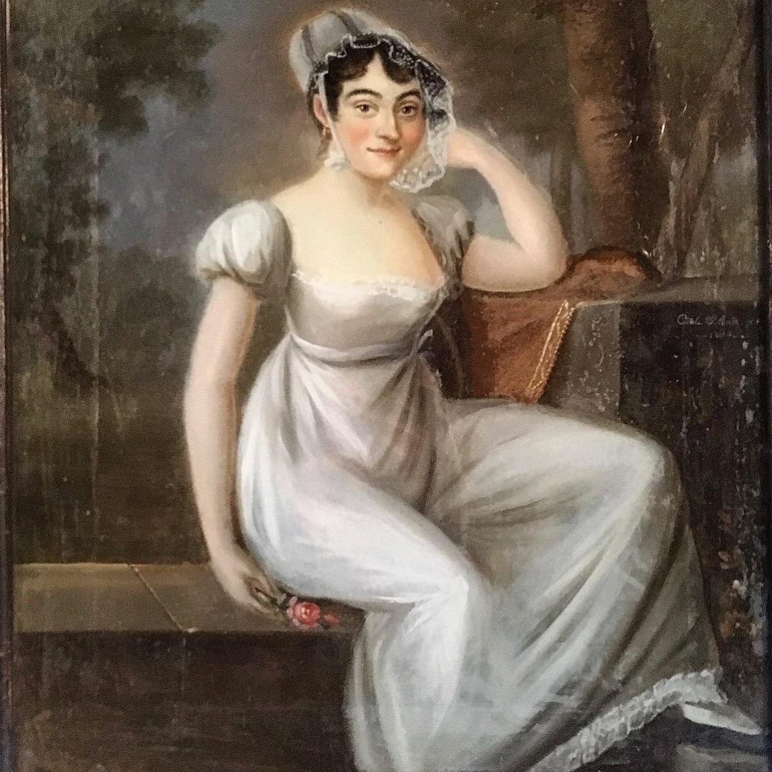 Portrait de mademoiselle Mars, fixé sous verre, 1810