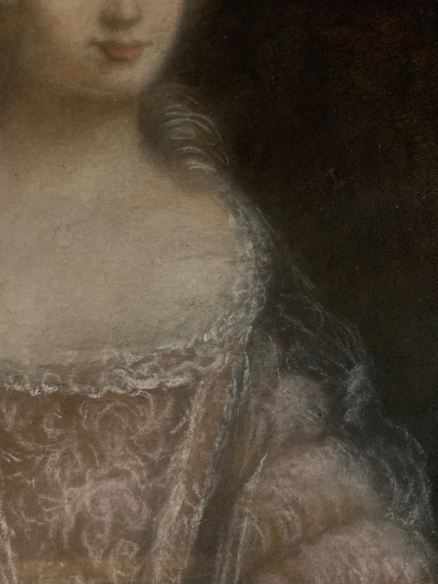 Portrait Of A Lady Of Quality In Pastel, 18th Century-photo-3