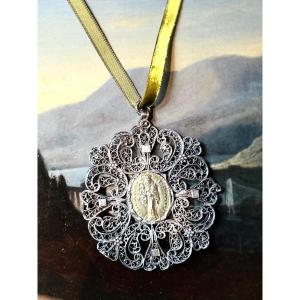 Pendentif en argent filigrane,  XVII siècle