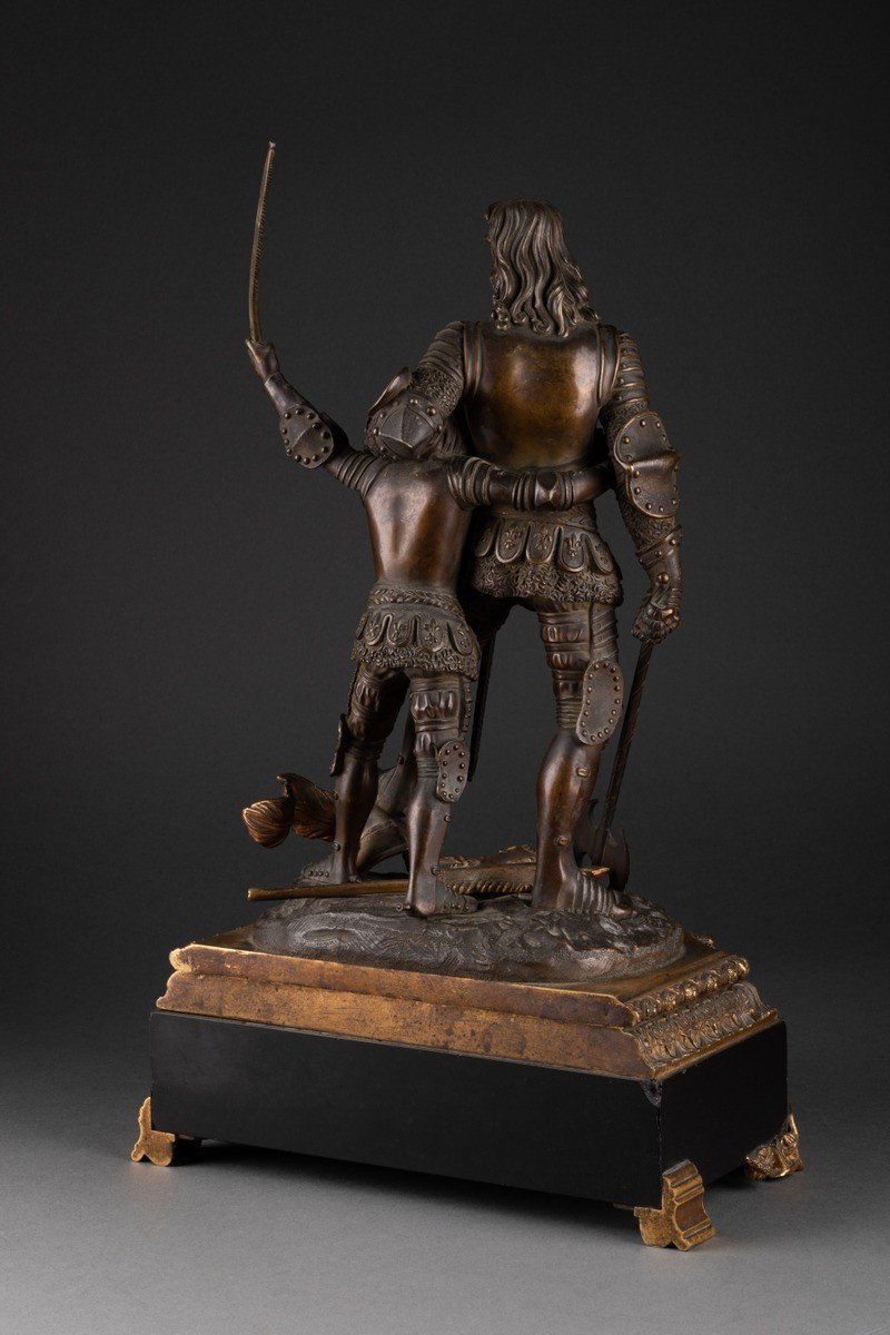 Bonze Patinated Knight With Armor 19th Century, France-photo-1