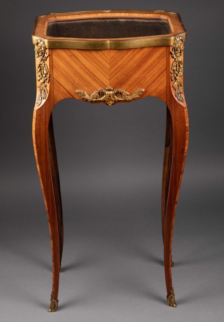 Small Rosewood Table, Napoleon III, Louis XV Style, 19th Century-photo-3