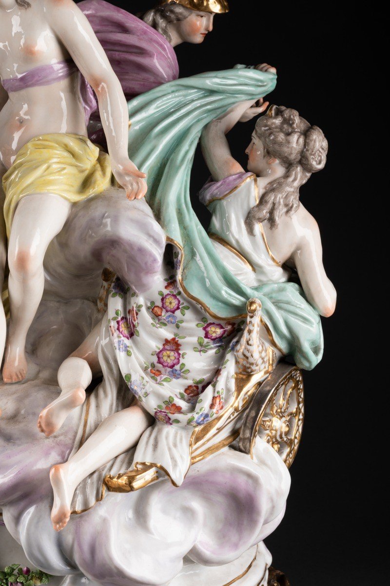 Porcelain Group On A Louis XV Style Gilt Bronze Base-photo-3