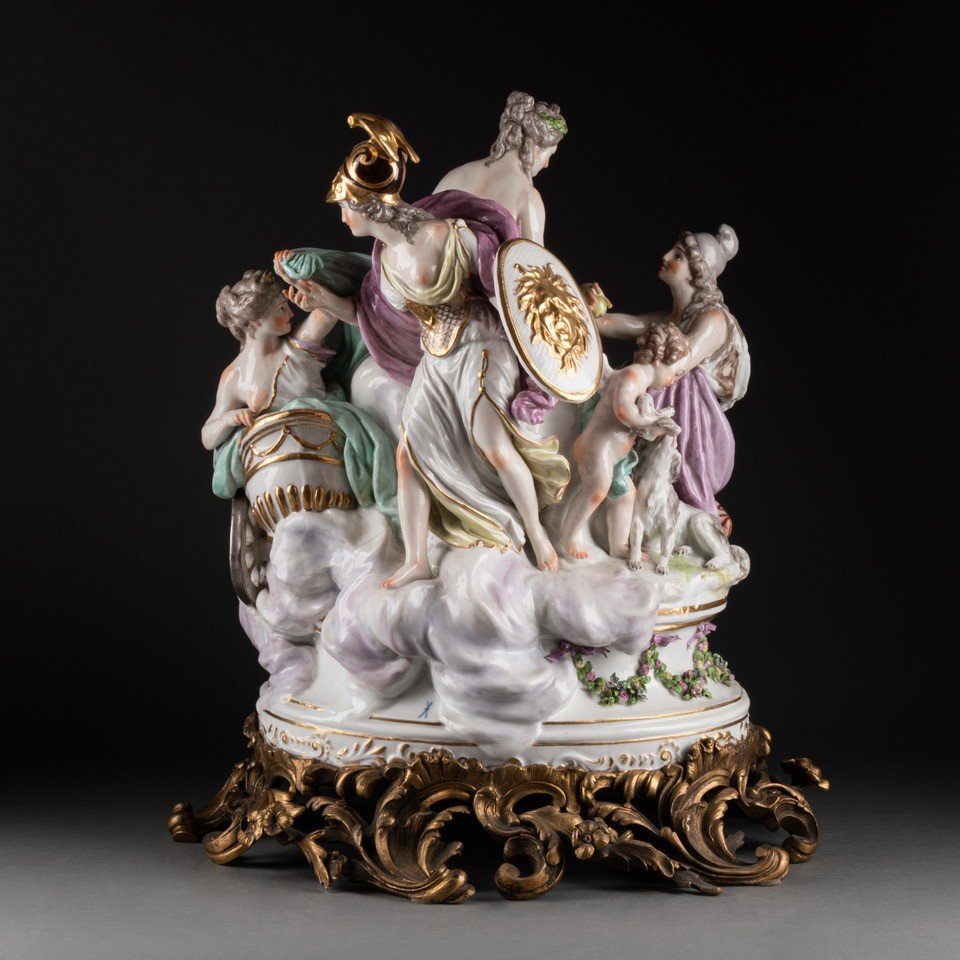 Groupe En Porcelaine Sur Un Socle En Bronze Doré, 19e siècle-photo-4
