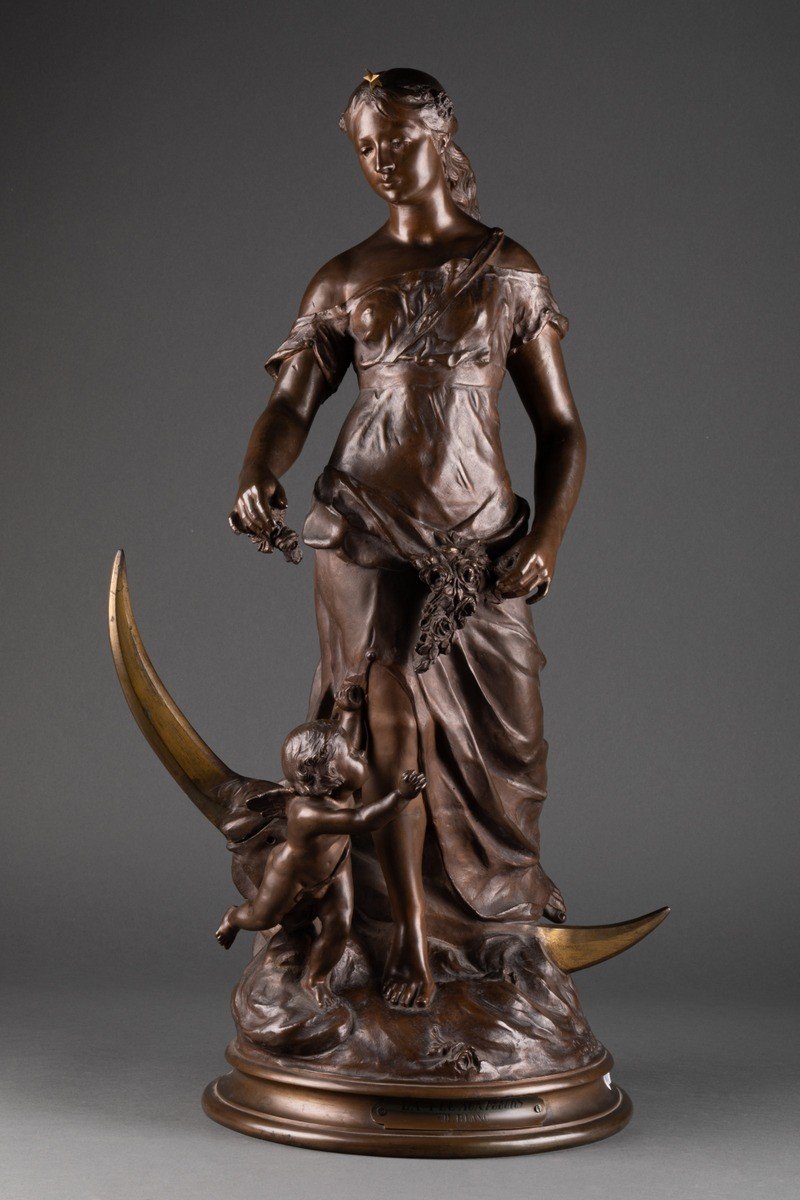 Bronze Patiné "La Fée Aux Fleurs", Signé "Ch. Blanc" 1896, France