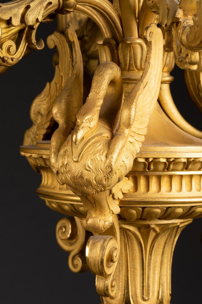 Large Pair Of Empire Period Gilt Bronze Candelabra Attributed To Claude Galle Circa 1805-photo-7