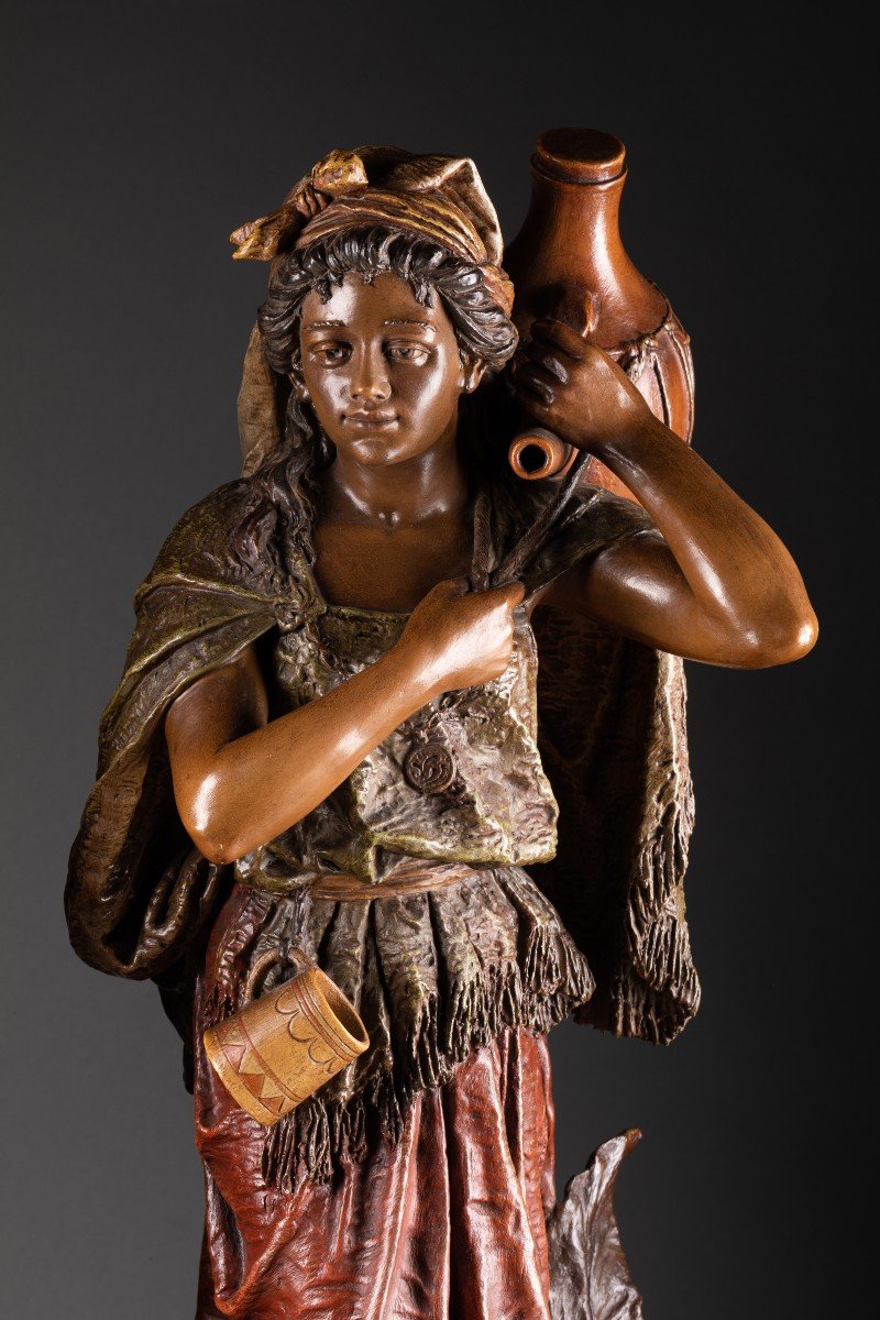 Polychrome Terracotta Sculpture In The Goldscheider Style Circa 1920, Austria-photo-4