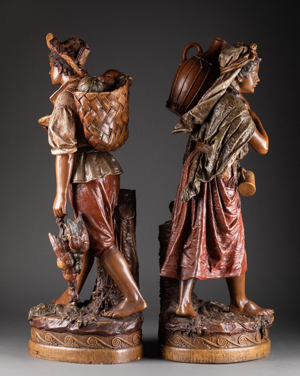 Polychrome Terracotta Sculpture In The Goldscheider Style Circa 1920, Austria-photo-1