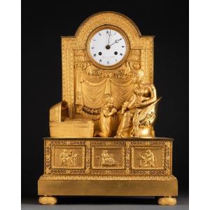 Empire Gilt Bronze Clock Signed Lefèvre, Circa 1815