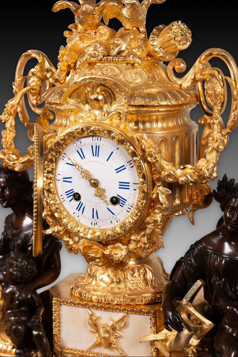 Horloge De Table. Marbre, Bronze. Japy Frères ; Boursier. Paris, France, Vers 1849-1854. -photo-6