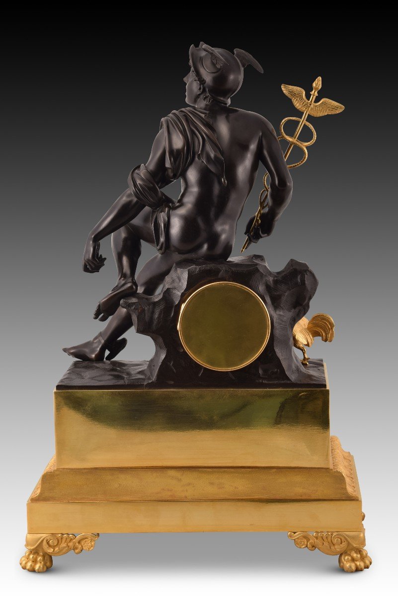 Table Clock, Mercury/hermes. Bronze, Metal. Paris, France, Circa 1825.-photo-5