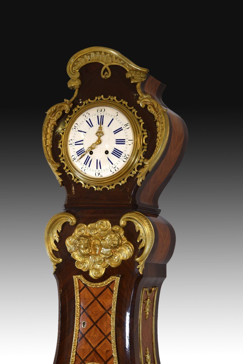 Clock. Palo Santo, Gilt Bronze... France, 19th Century, After Charles Cressent -photo-4