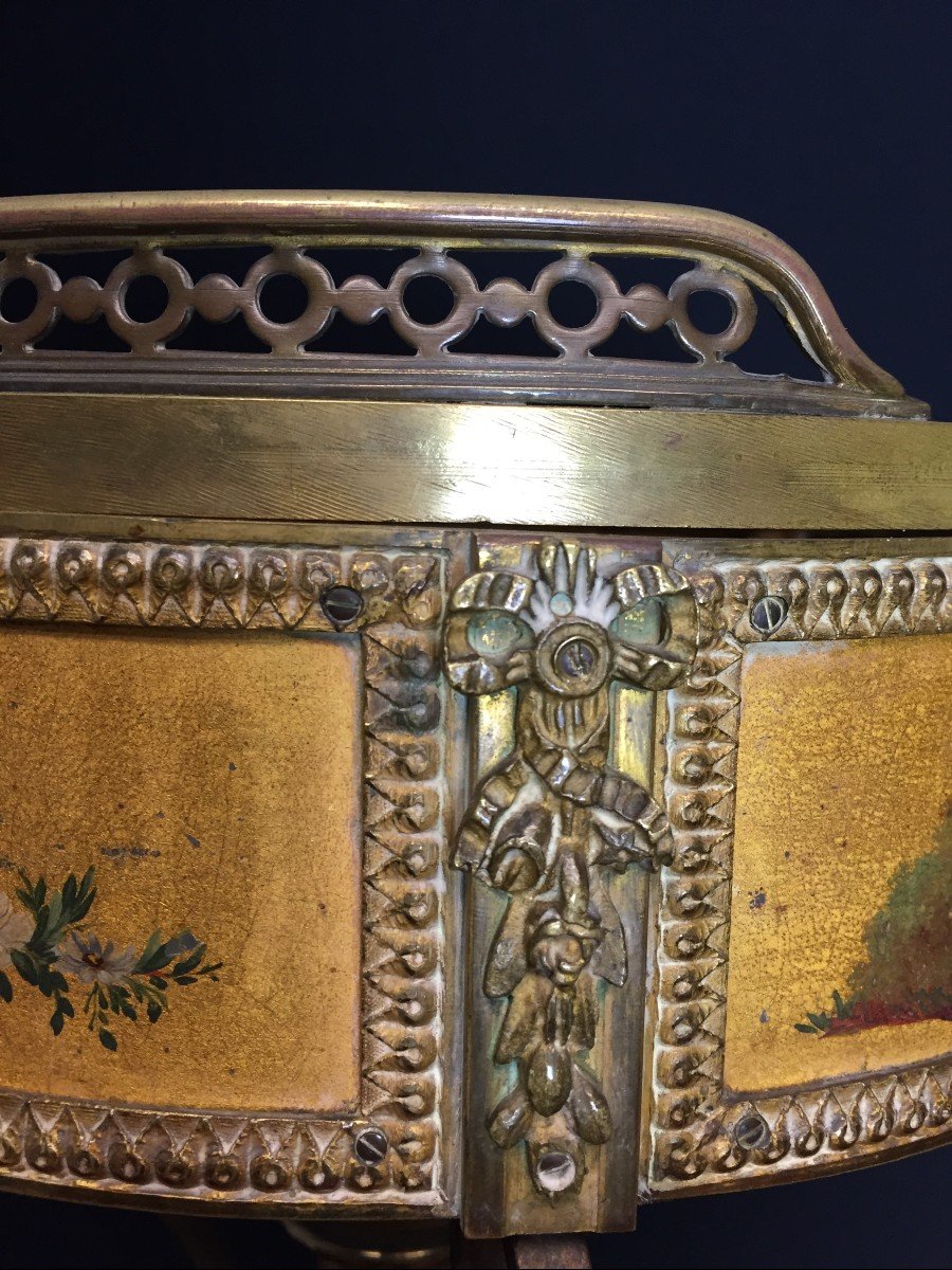 Polychrome And Gilded Bronze Gueridon Display Case, France, Napoleon III Period, 19th Century.-photo-3