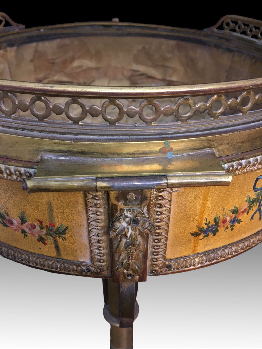 Polychrome And Gilded Bronze Gueridon Display Case, France, Napoleon III Period, 19th Century.-photo-6